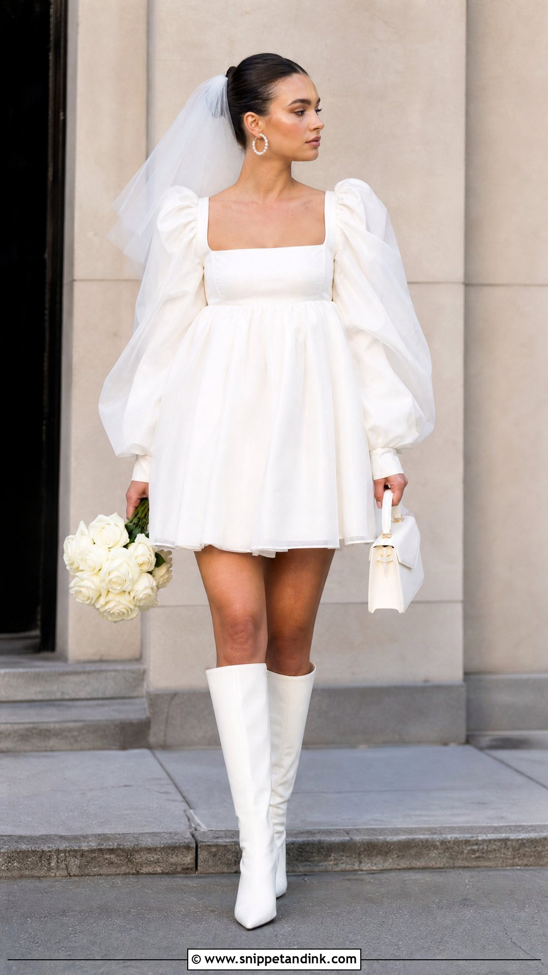 Selkie Babydoll Wedding Dress With Knee High Boots - Snippet and Ink - 20 Selkie Wedding Dress Ideas