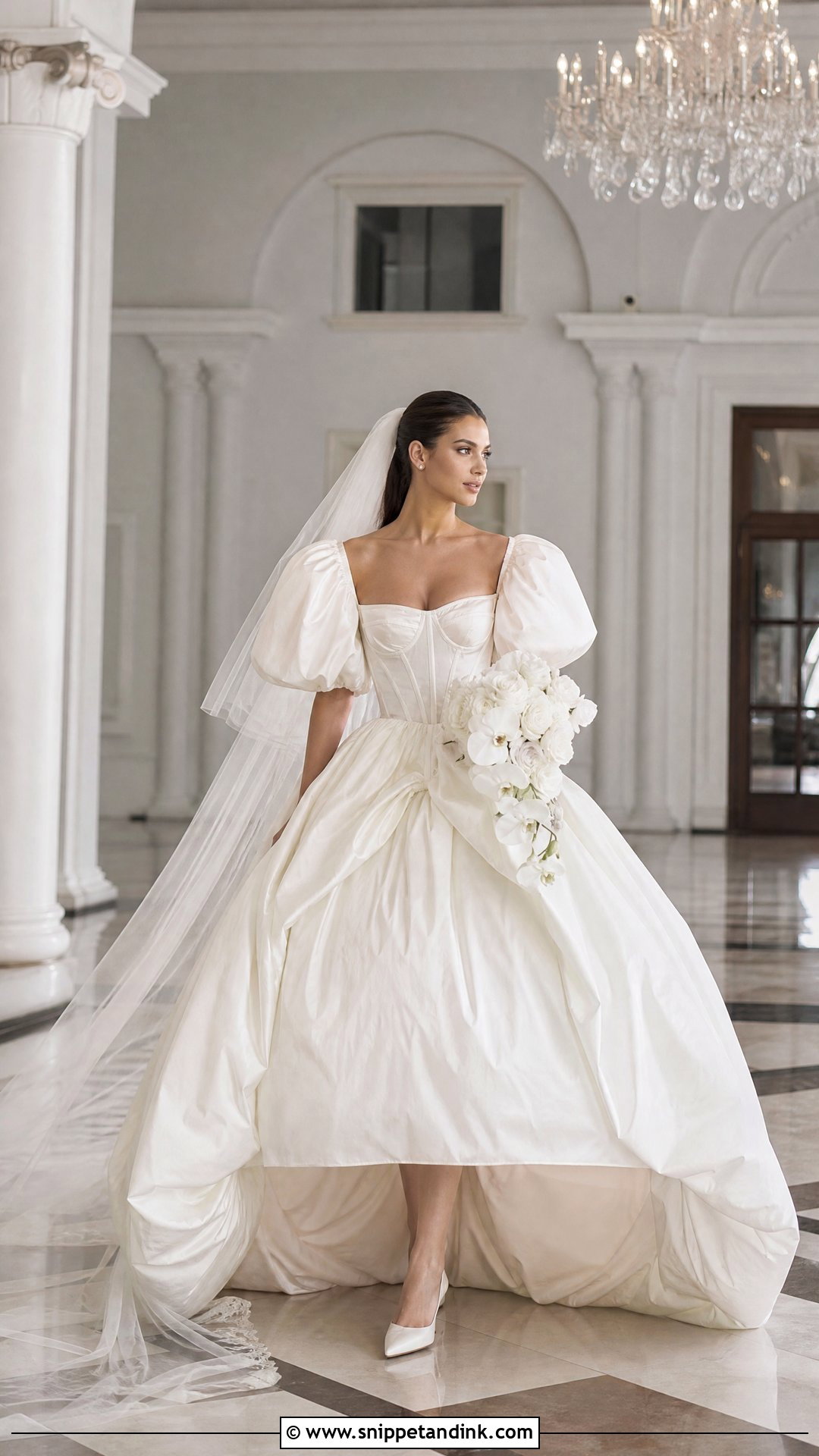 Selkie Ball Gown Wedding Dress With Cathedral Veil - Snippet and Ink - 20 Selkie Wedding Dress Ideas