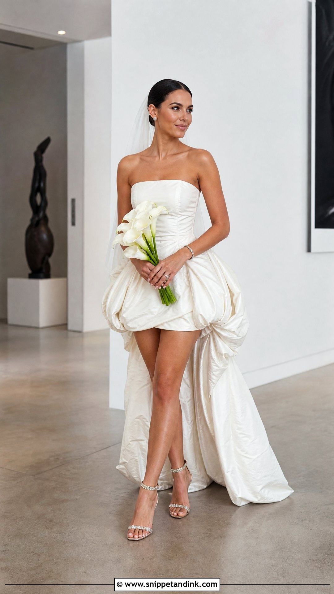 Selkie Bustle Wedding Dress With Crystal Sandals - Snippet and Ink - 20 Selkie Wedding Dress Ideas