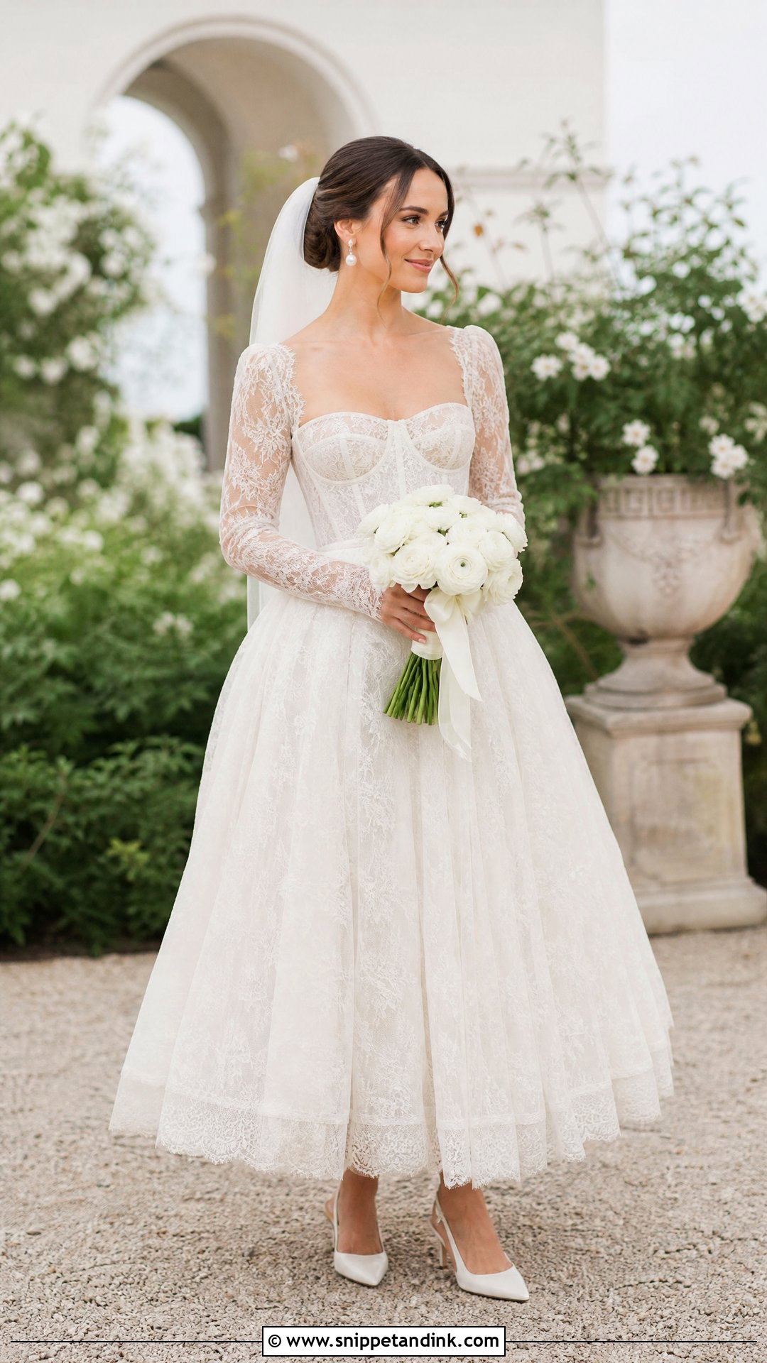 Selkie Lace Wedding Dress With Satin Slingbacks - Snippet and Ink - 20 Selkie Wedding Dress Ideas
