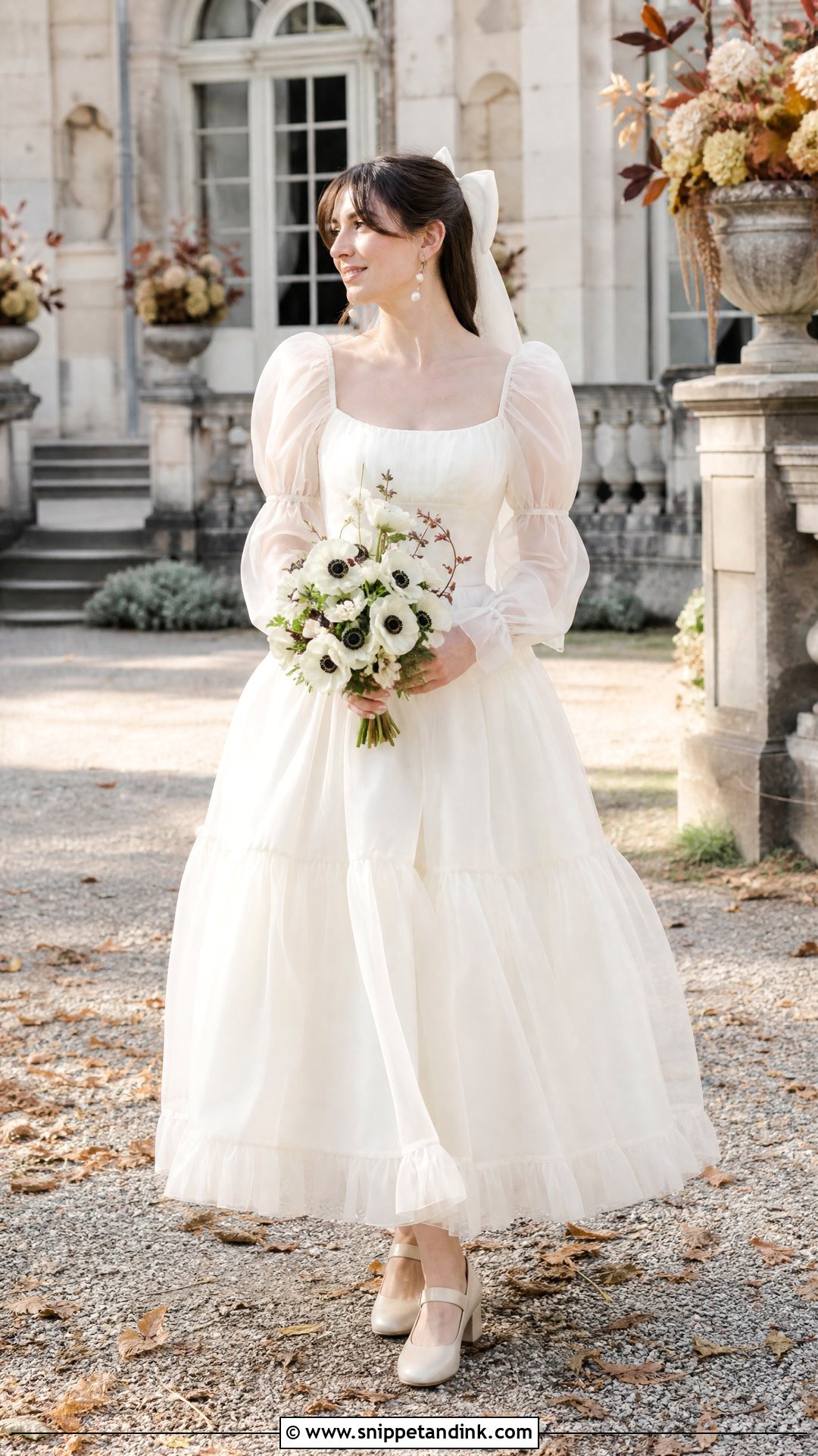 Selkie Long Sleeve Wedding Dress With Mary Jane Shoes - Snippet and Ink - 20 Selkie Wedding Dress Ideas