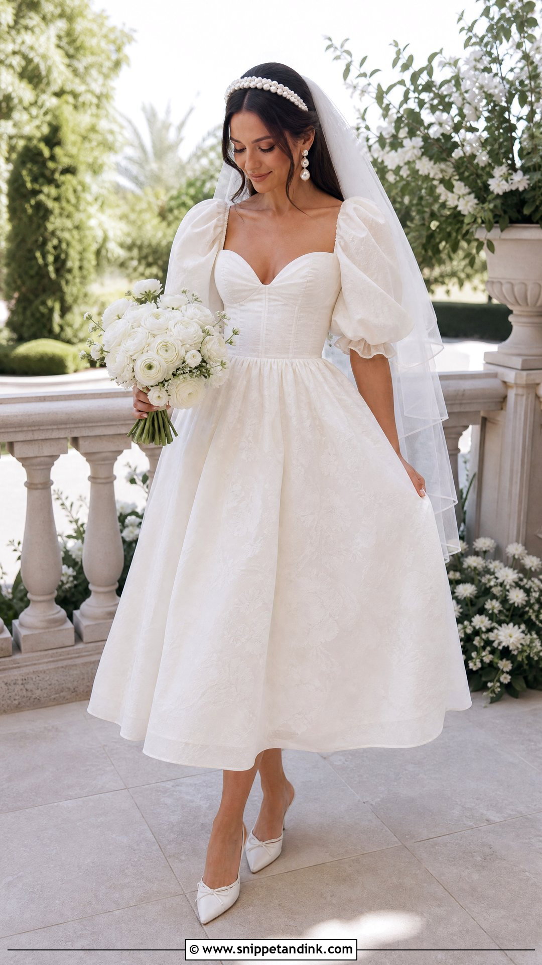 Selkie Midi Wedding Dress With Kitten Heels - Snippet and Ink - 20 Selkie Wedding Dress Ideas