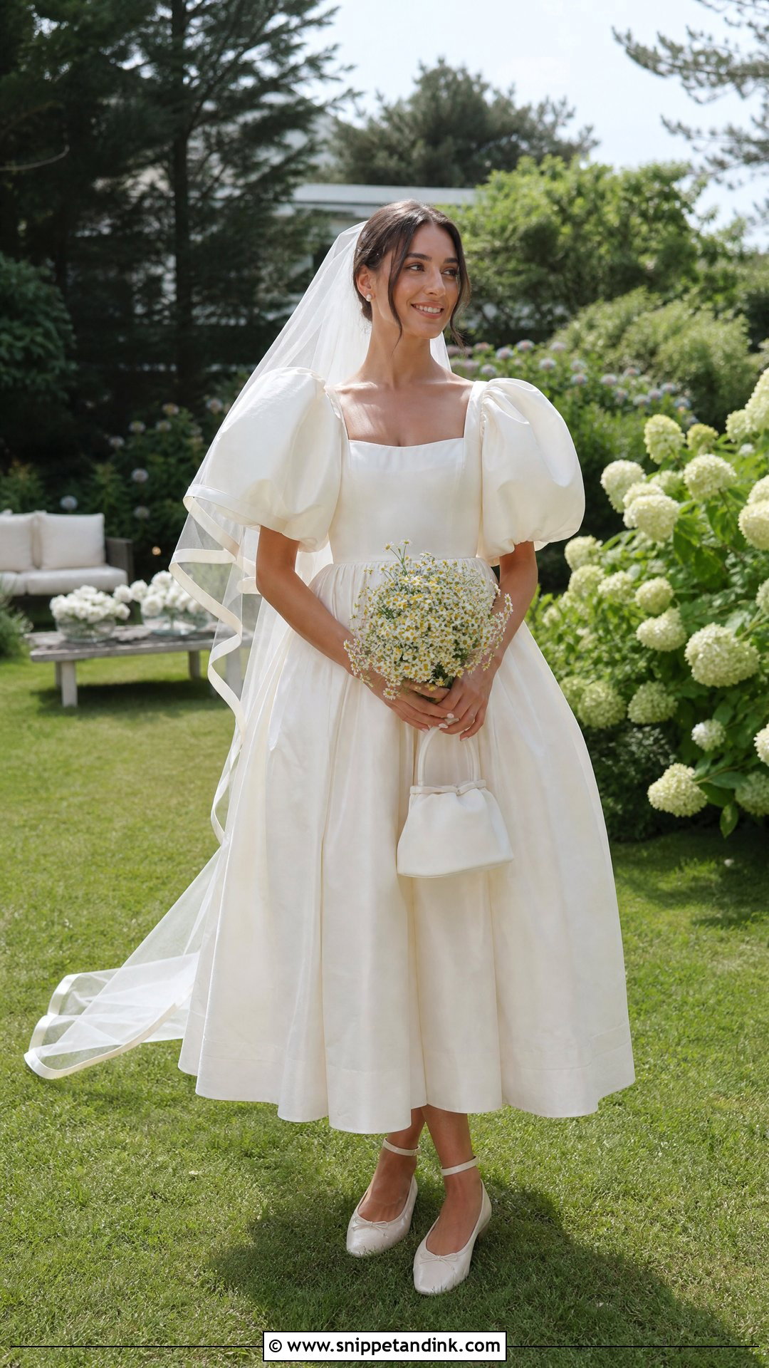 Selkie Puff Wedding Dress With Ballet Flats - Snippet and Ink - 20 Selkie Wedding Dress Ideas
