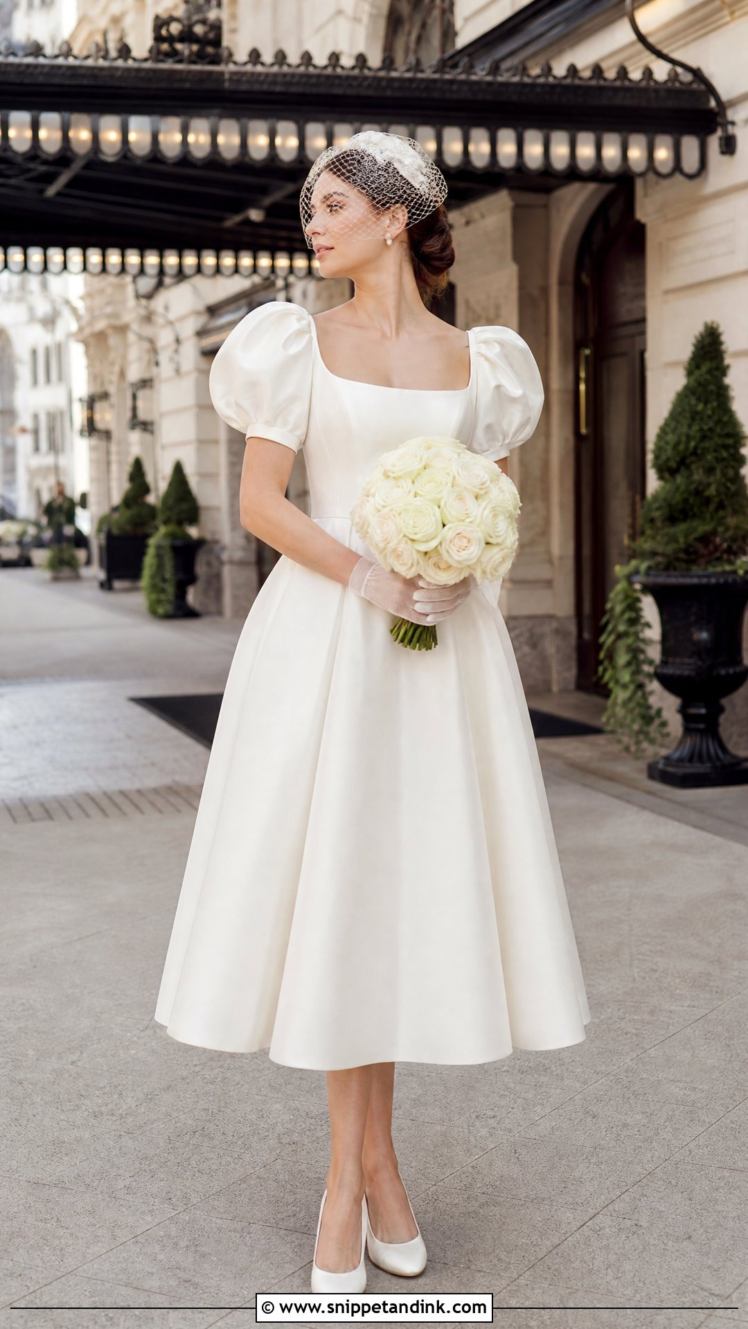 Selkie Tea Length Wedding Dress With Vintage Pumps - Snippet and Ink - 20 Selkie Wedding Dress Ideas