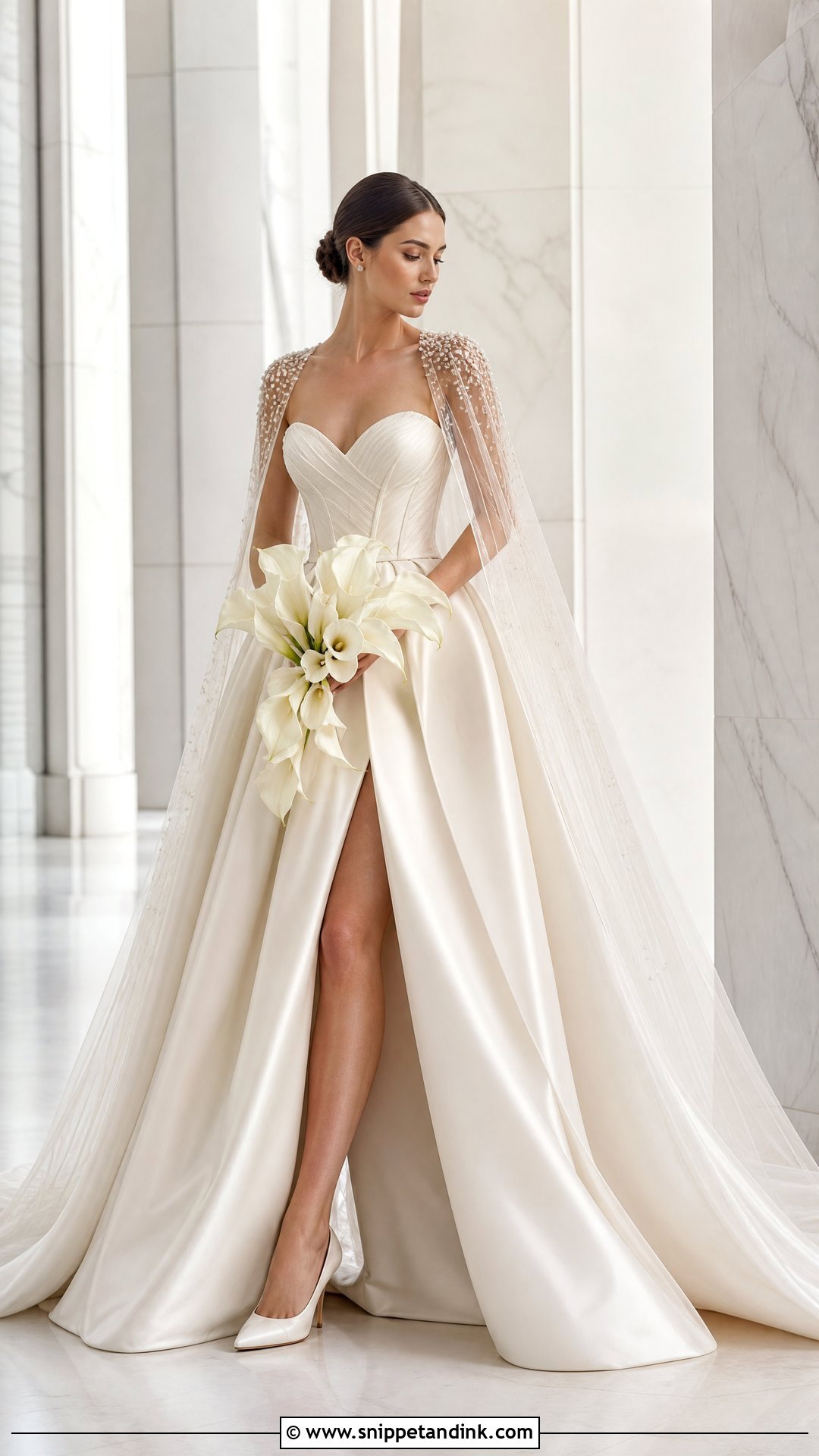 Selkie Wedding Gown With Bridal Cape - Snippet and Ink - 20 Selkie Wedding Dress Ideas