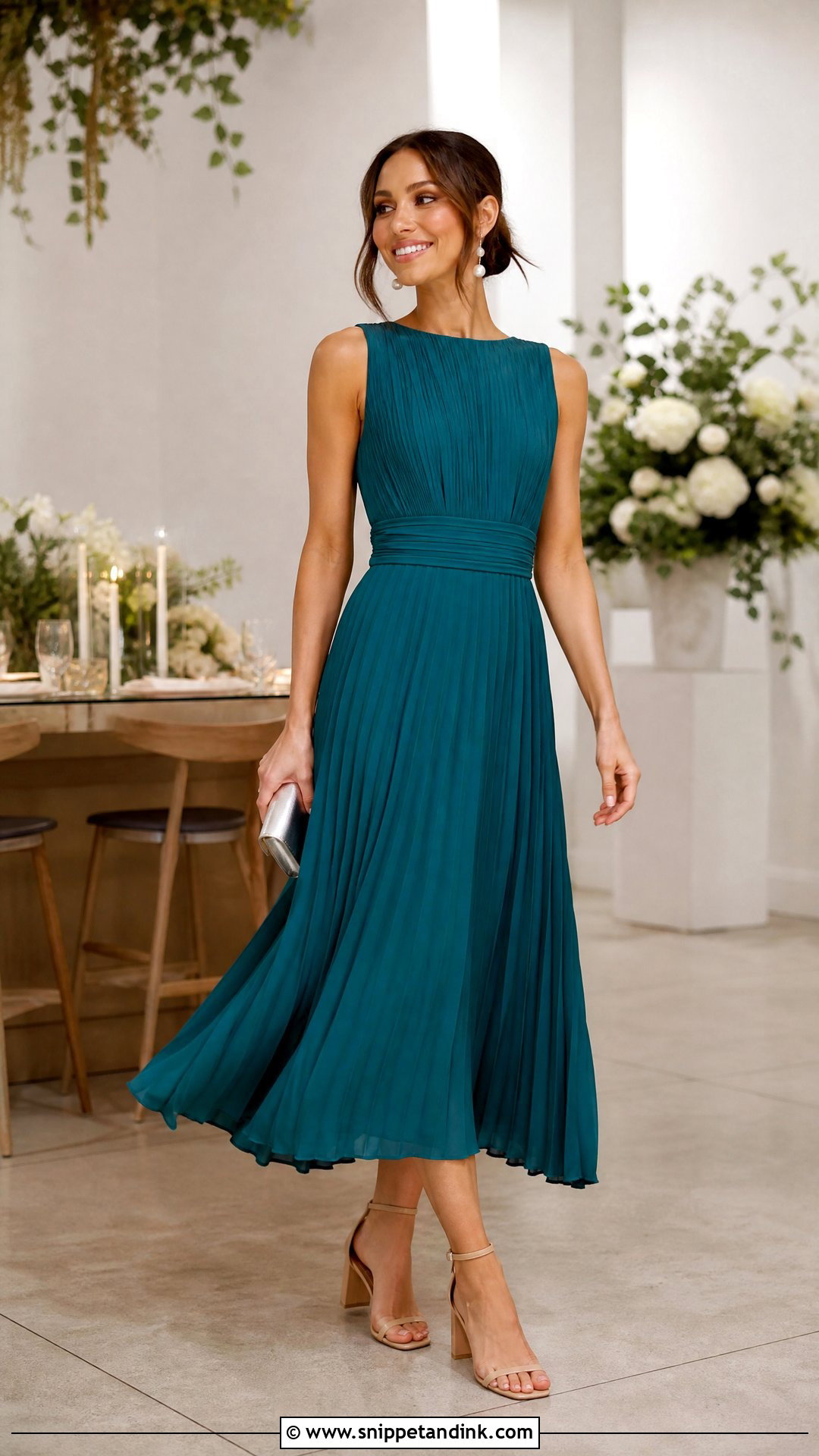 Semi Formal Pleated Midi Dress - Snippet and Ink - 20 Semi Formal Wedding Dress Ideas