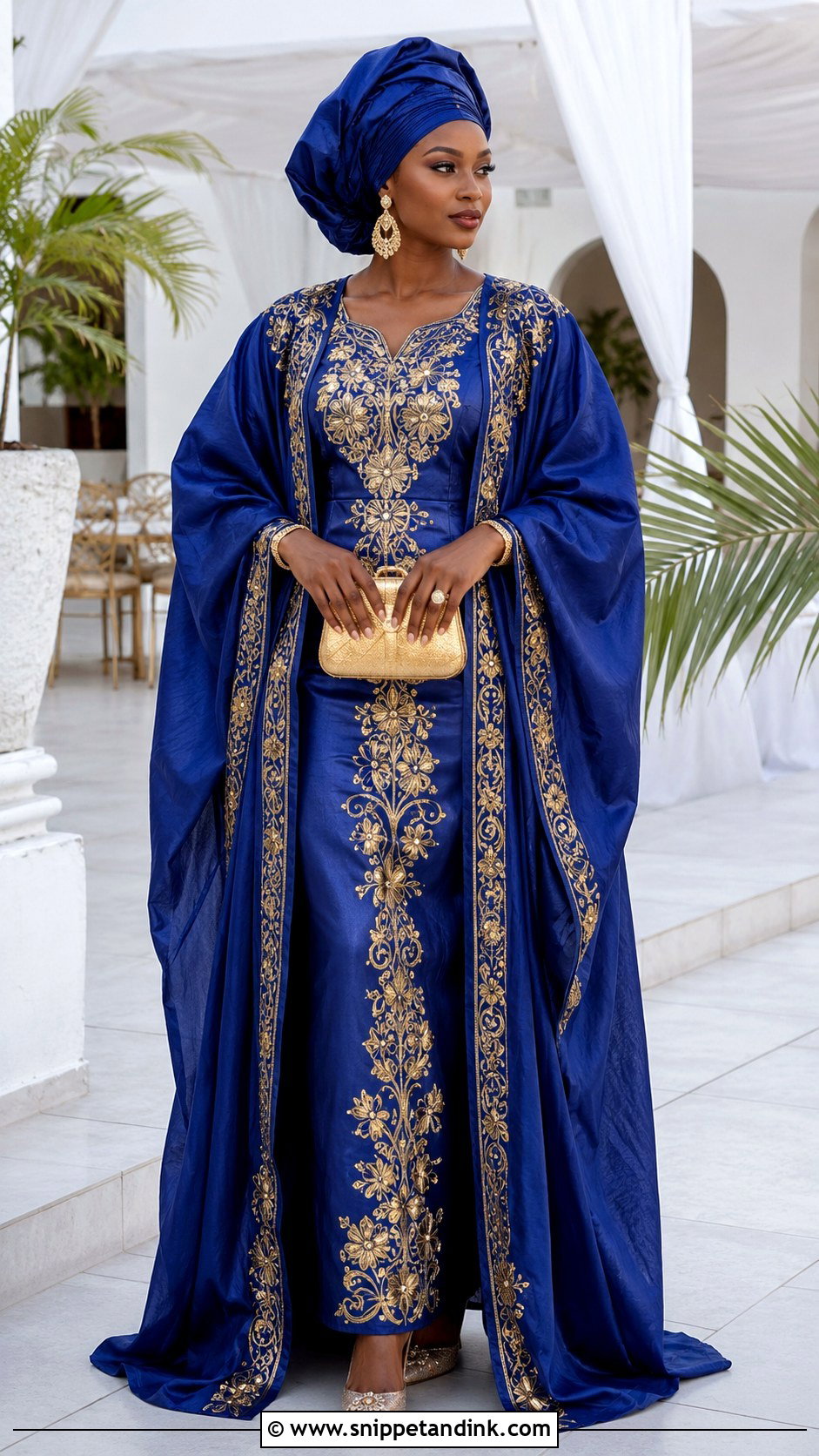 Senegalese Embroidered Boubou Dress for Weddings - Snippet and Ink - 20 African Dress Designs for Weddings