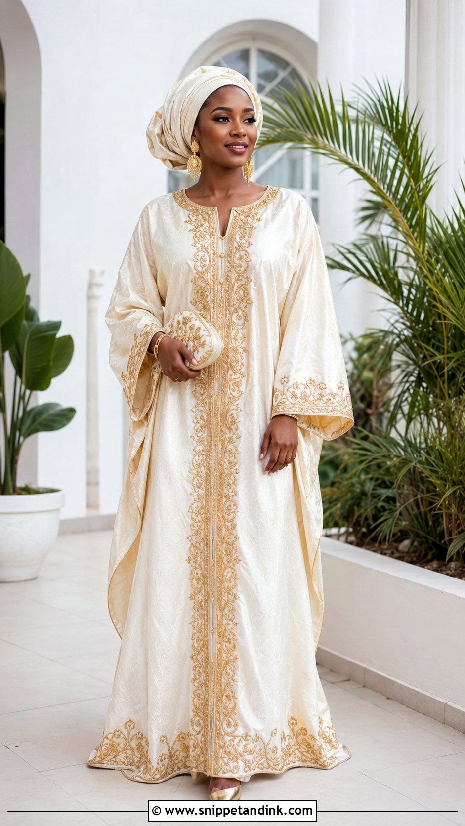 Senegalese Embroidered Kaftan Bridal Dress - Snippet and Ink - 20 African Bridal Wedding Dress Ideas