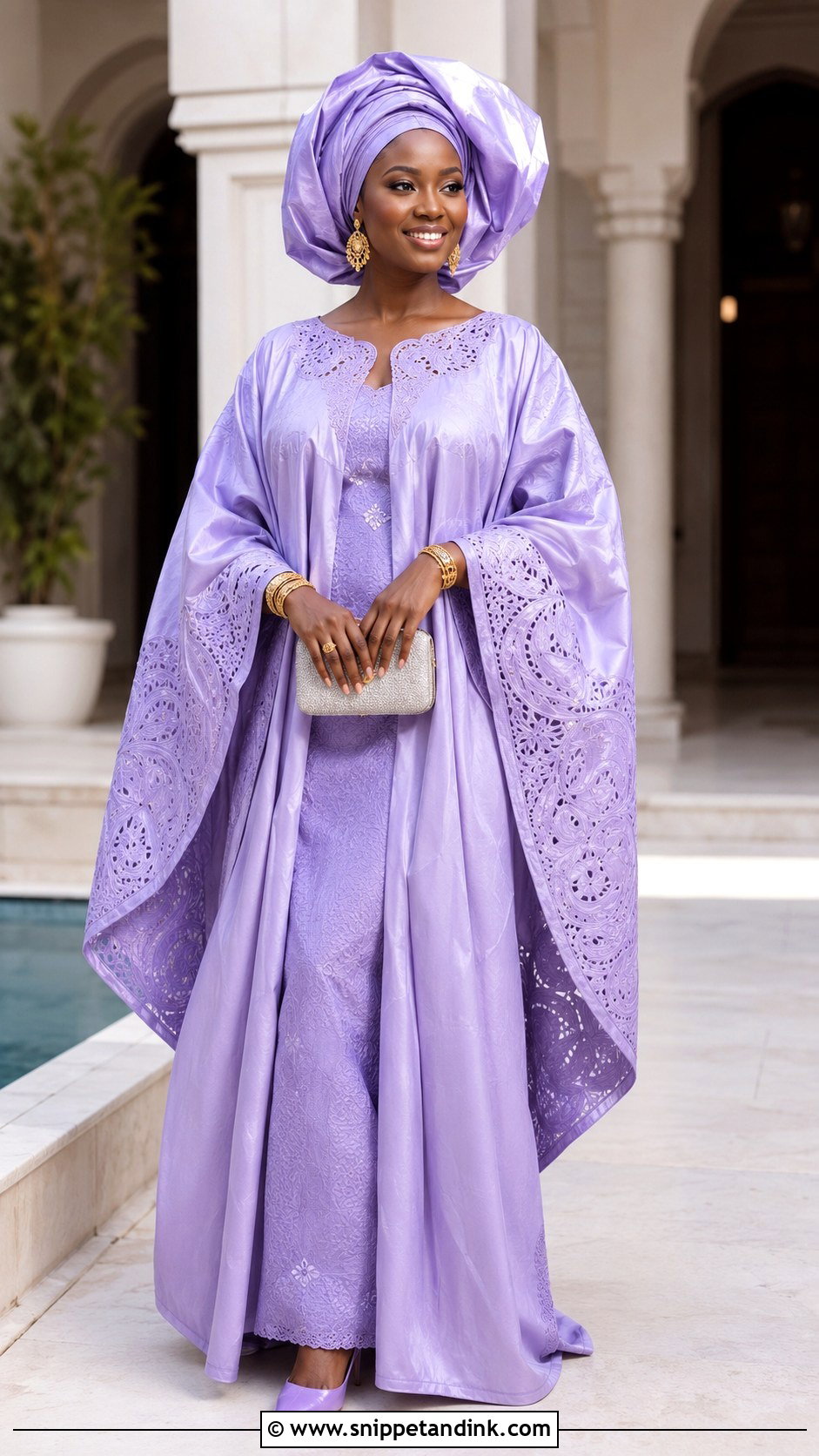Senegalese Grand Boubou Wedding Outfit - Snippet and Ink - 20 Traditional African Wedding Outfits
