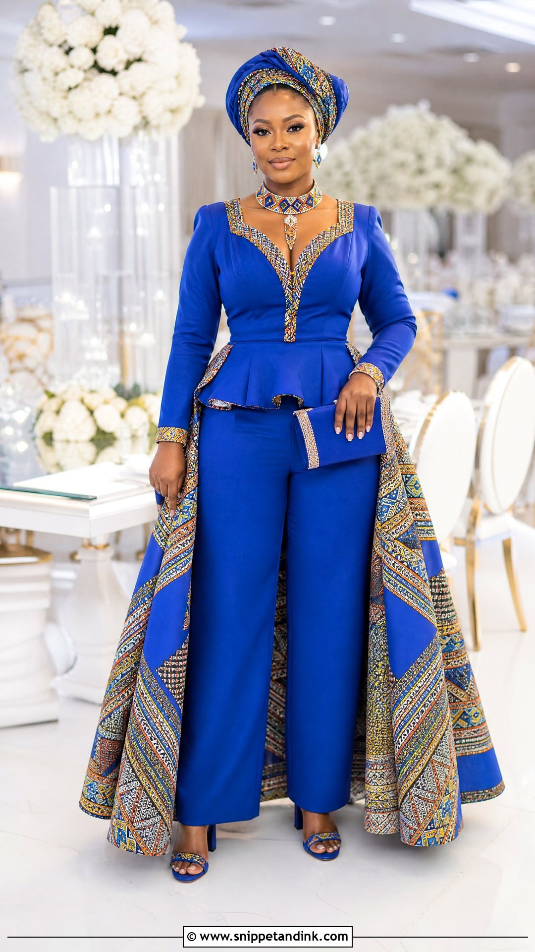 Sepedi Bridal Jumpsuit With Overskirt - Snippet and Ink - 25 Sepedi Traditional Wedding Dresses