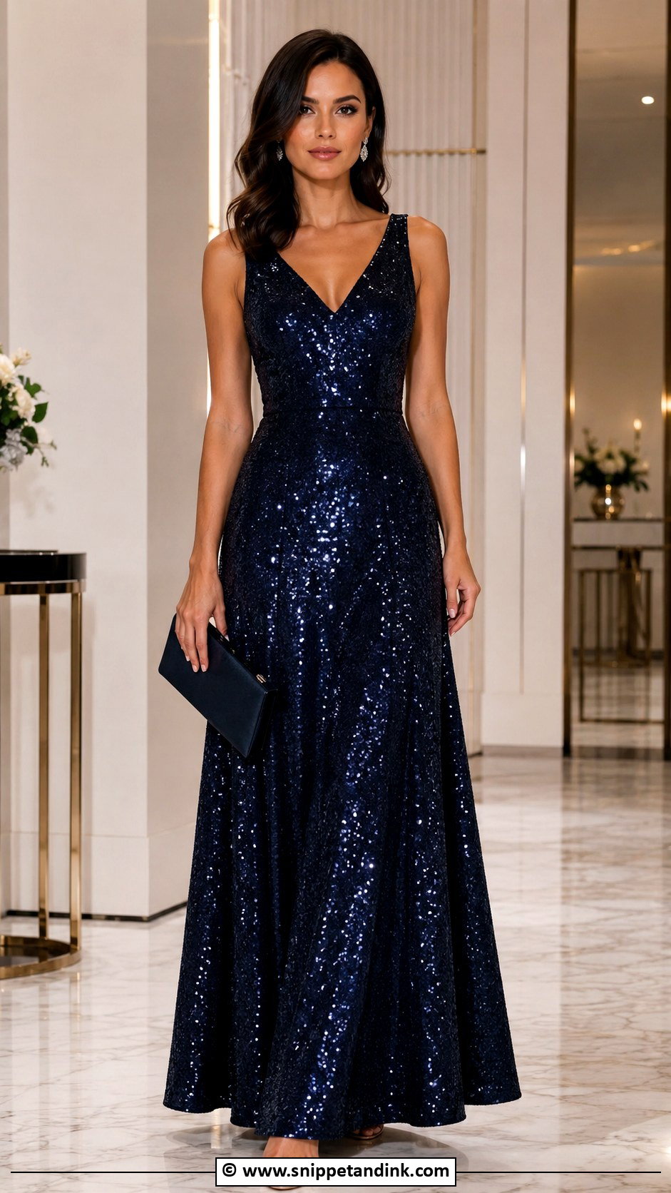 Sequin A Line Gown - Snippet and Ink - 25 A Line Gown Styles