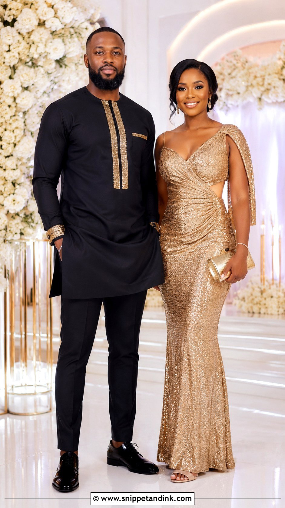 Sequin African Couple Wedding Outfit - Snippet and Ink - 25 Matching African Couple Outfits Wedding