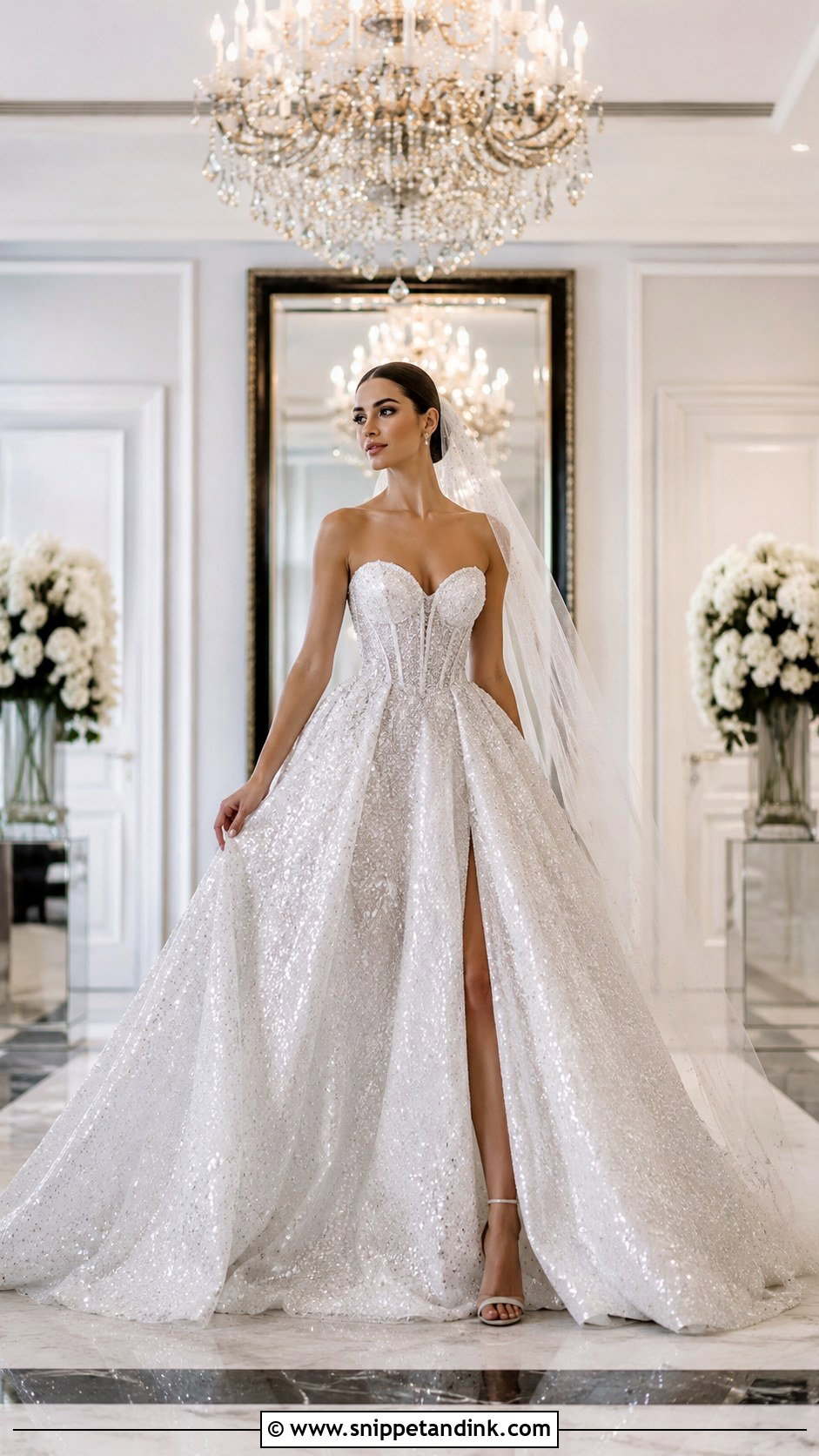 Sequin Ball Gown Wedding Dress - Snippet and Ink - 25 Sequin Wedding Dress Ideas