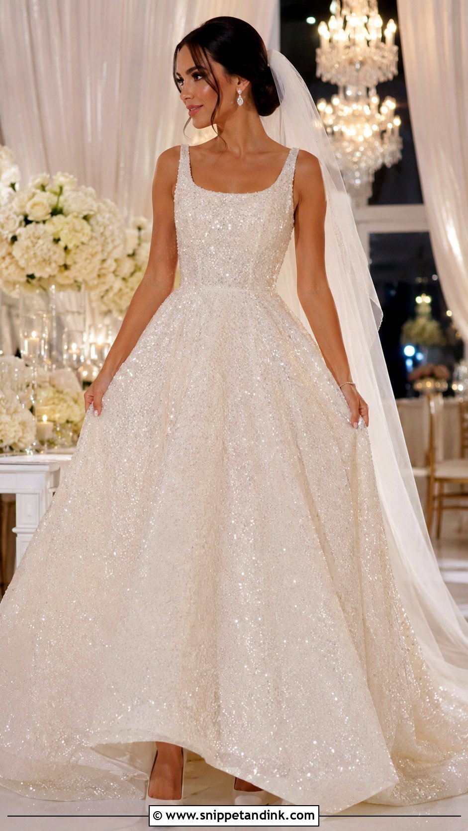 Sequin Ball Gown Wedding Dress - Snippet and Ink - 30 Wedding Ball Gown Ideas