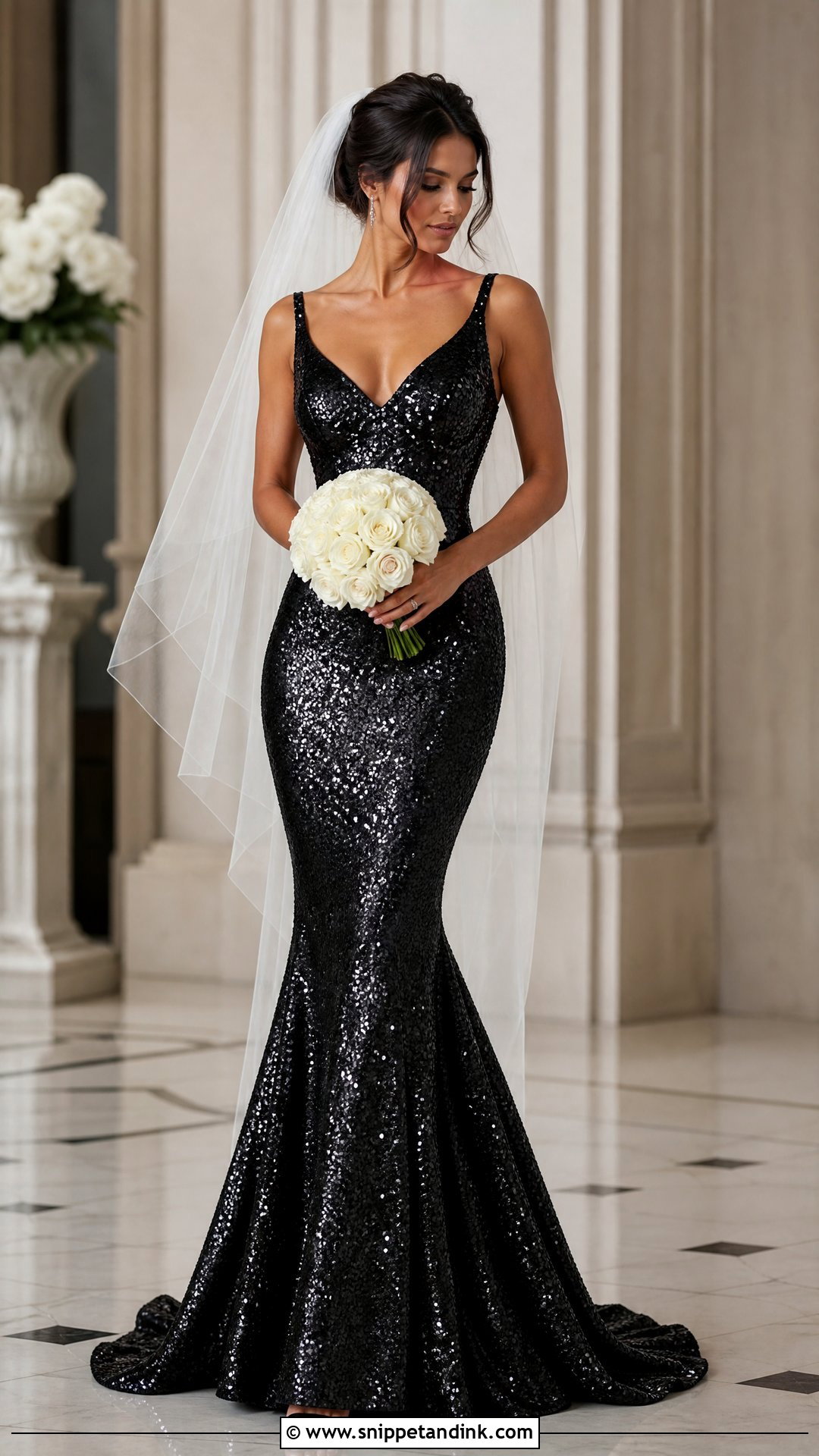 Sequin Black Mermaid Wedding Dress - Snippet and Ink - 25 Black Mermaid Wedding Dress Ideas