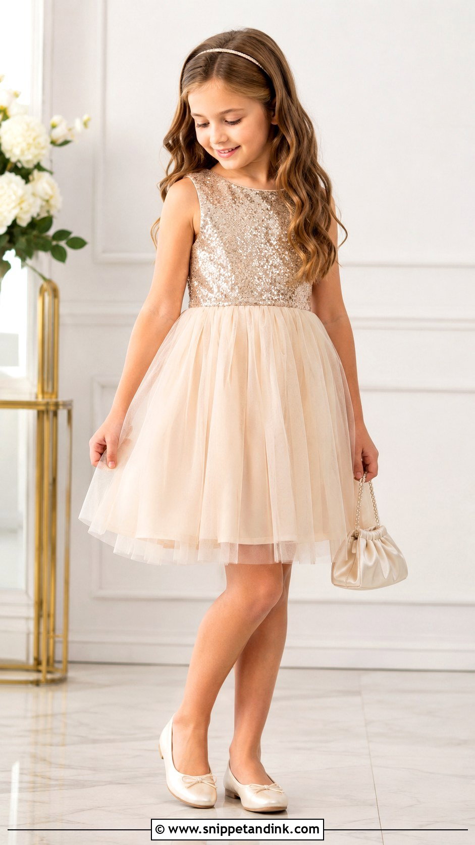 Sequin Bodice Girl Wedding Dress - Snippet and Ink - 20 Drees Design for Girl Wedding Ideas