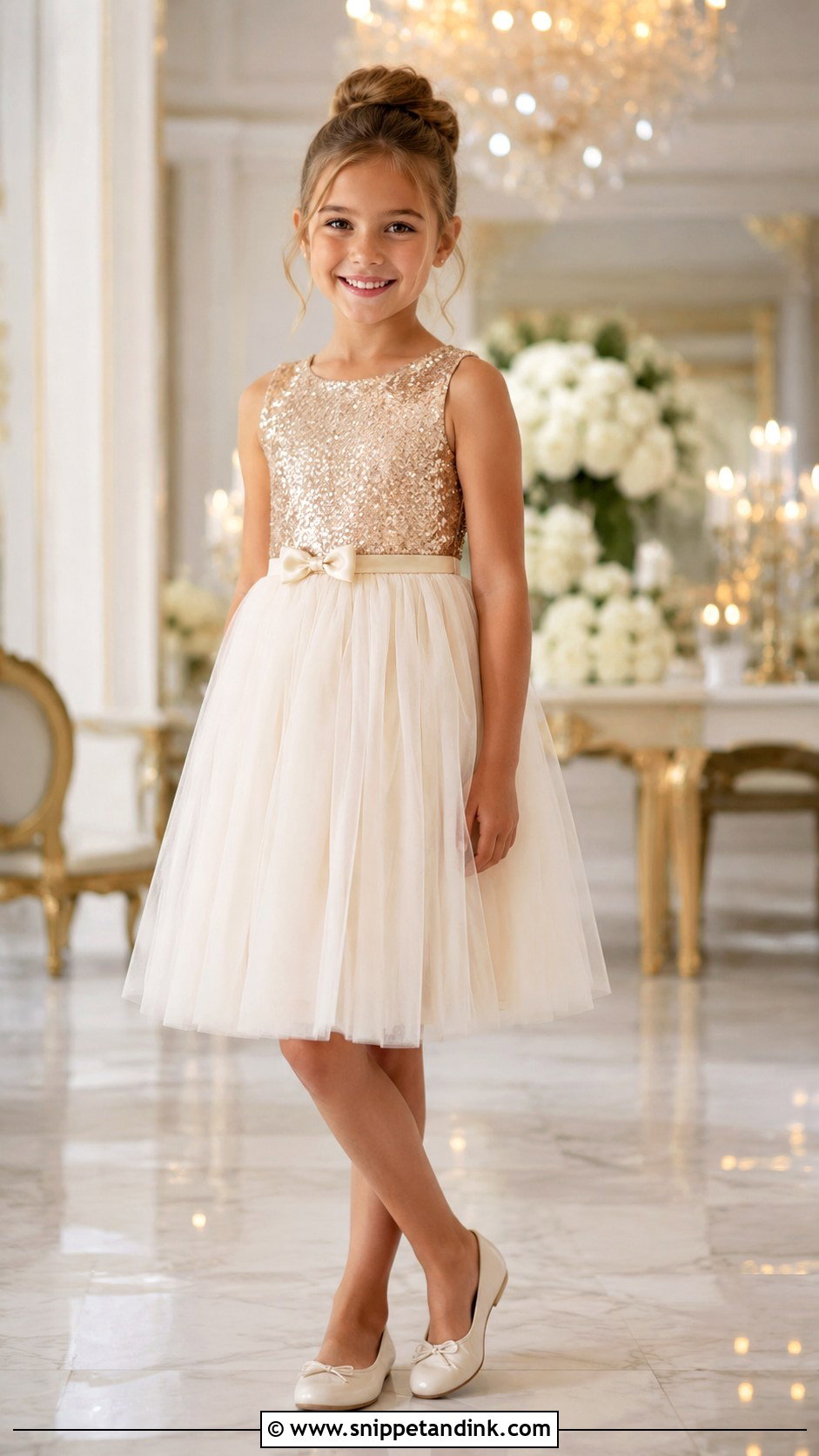 Sequin Bodice Girls Wedding Dress - Snippet and Ink - 25 Girls Wedding Dresses