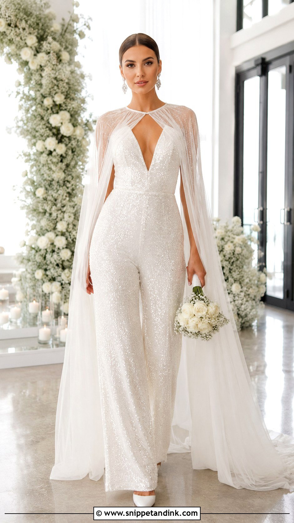 Sequin Bridal Jumpsuit - Snippet and Ink - 25 Sequin Wedding Dress Ideas