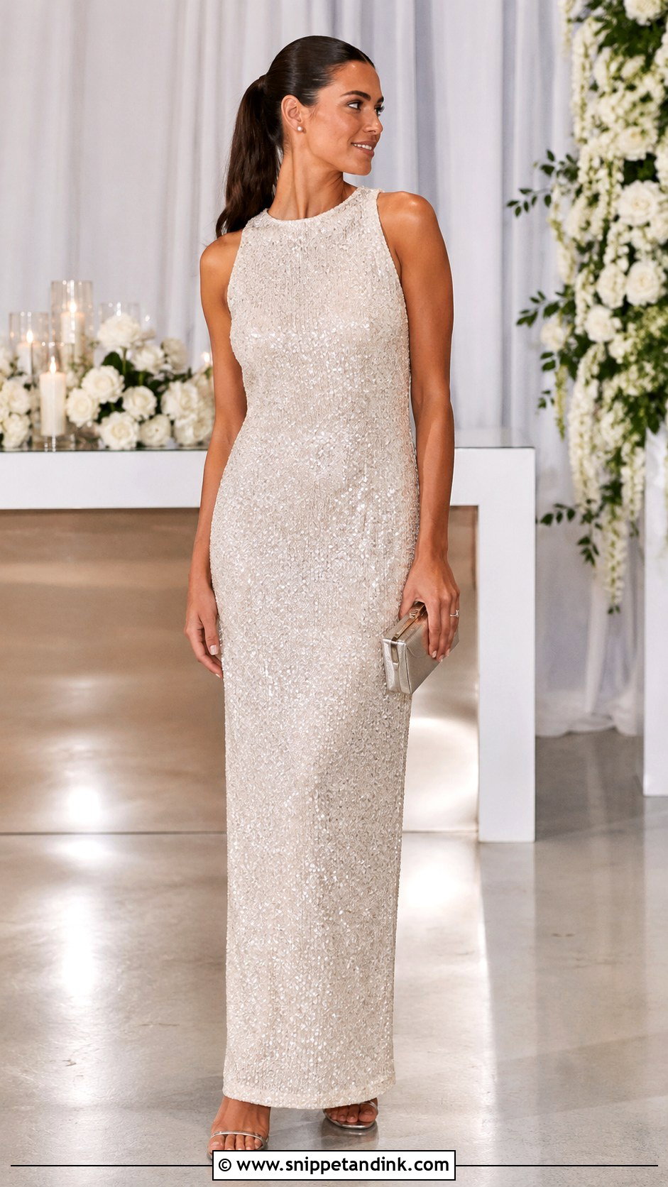 Sequin Bridal Maxi Dress - Snippet and Ink - 20 Bridal Maxi Ideas