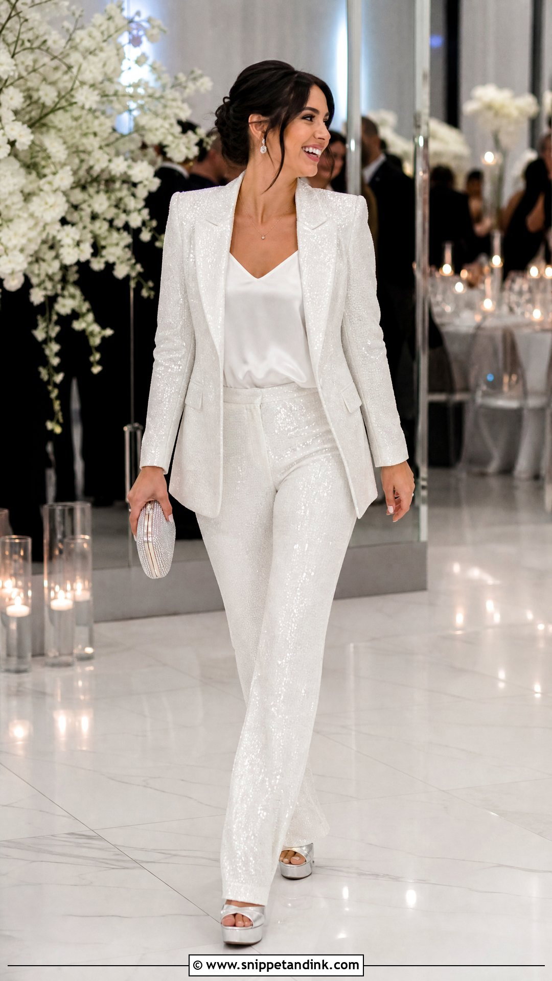 Sequin Bride Reception Suit - Snippet and Ink - 20 Bride Wedding Suit Ideas