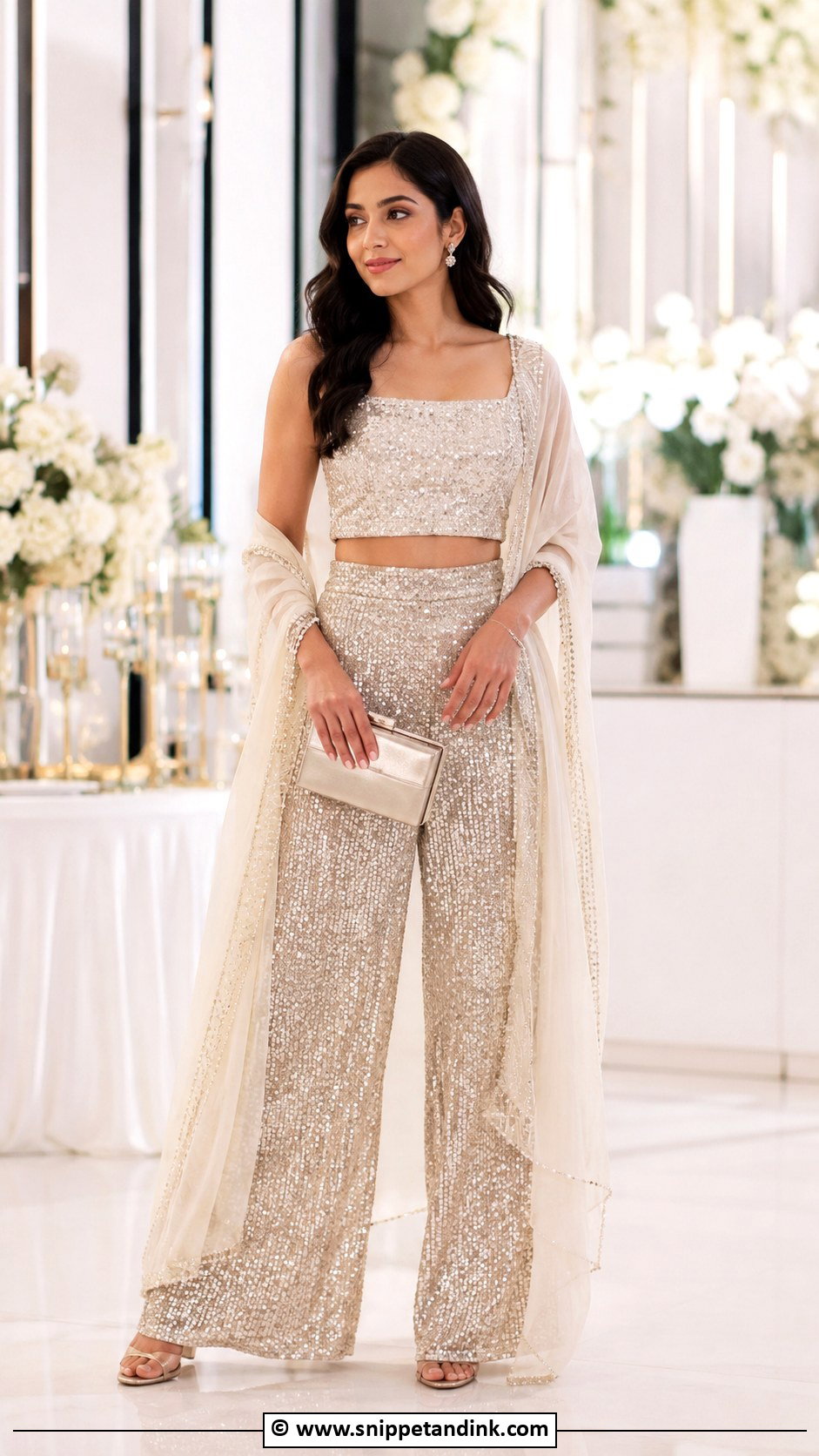 Sequin Co Ord Wedding Outfit - Snippet and Ink - 30 Indowestern Wedding Outfits Women