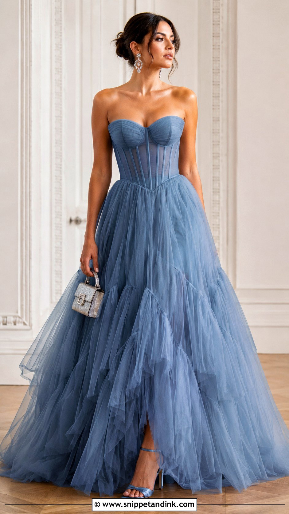 Sequin Corset Flare Gown - Snippet and Ink - 20 Corset Flare Gown Ideas