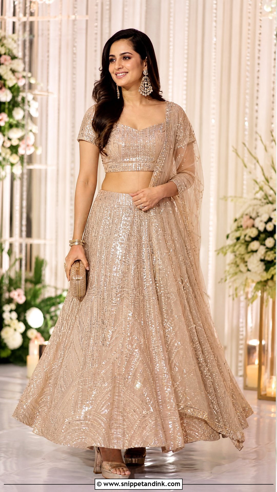 Sequin Lehenga DJ Night Outfit - Snippet and Ink - 25 Dj Night Outfits for Indian Wedding