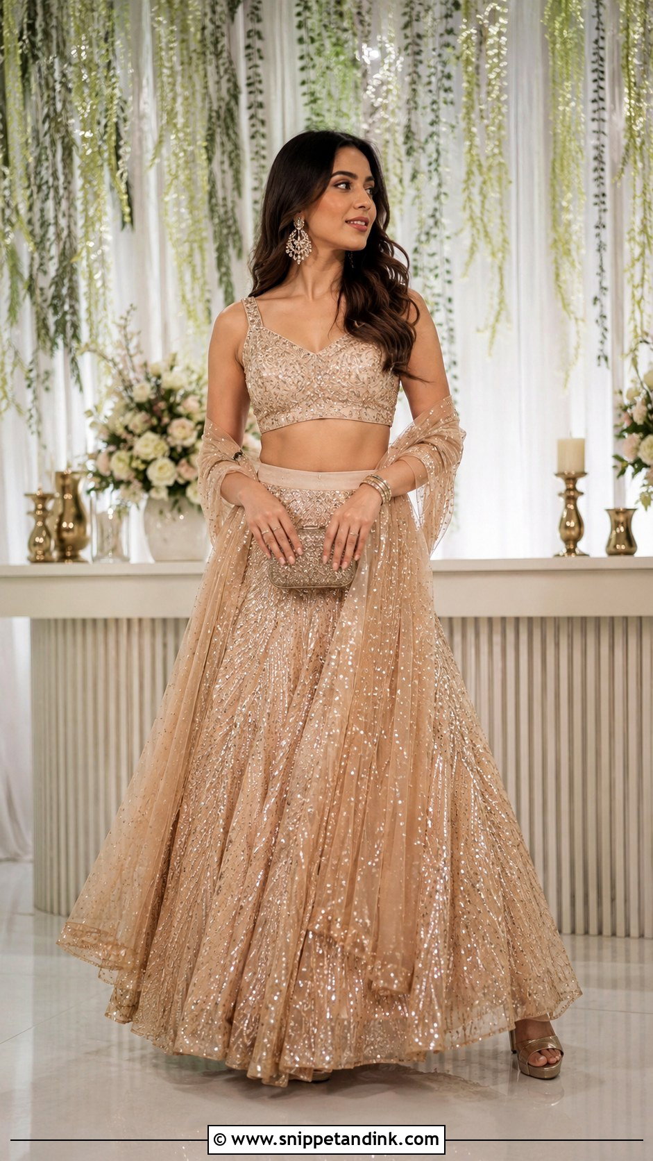 Sequin Lehenga For Sangeet - Snippet and Ink - 25 Sangeet Dress Ideas