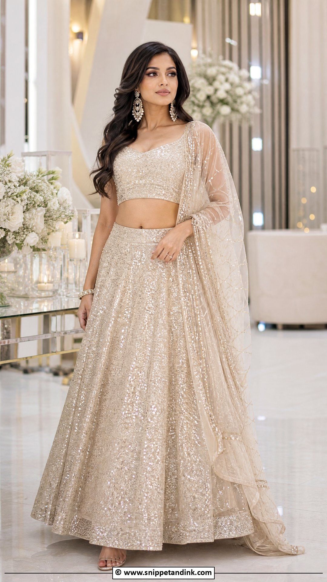 Sequin Lehenga Indian Bride Outfit - Snippet and Ink - 35 Indian Bride Ideas