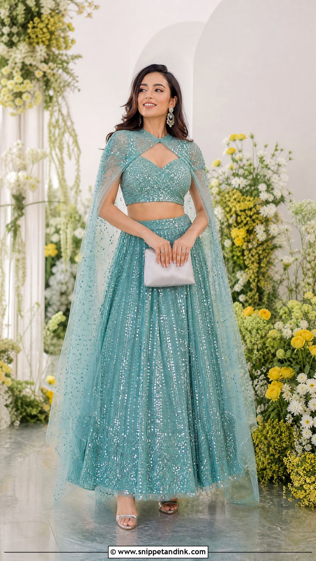 Sequin Lehenga Mehendi Outfit - Snippet and Ink - 25 Mehendi Night Outfit Ideas