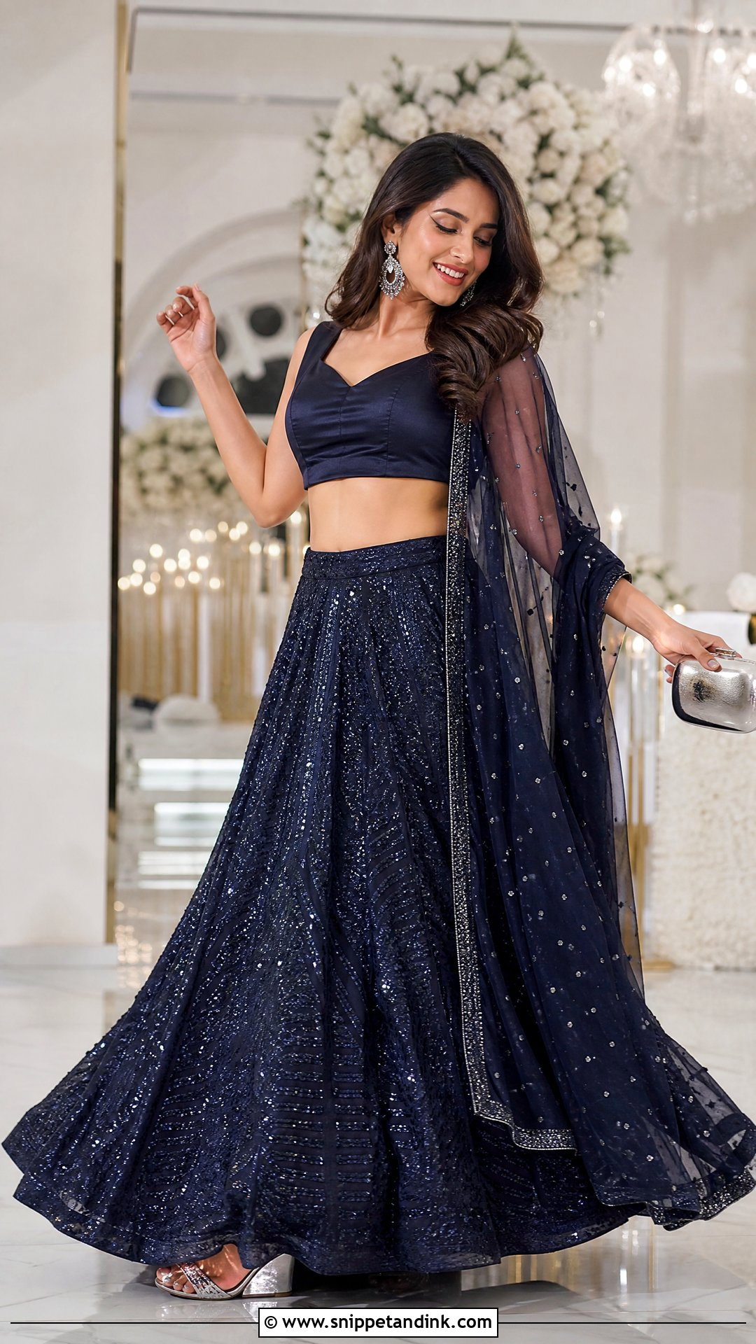Sequin Lehenga Outfit For Sangeet Function - Snippet and Ink - 25 Marriage Function Dress Ideas