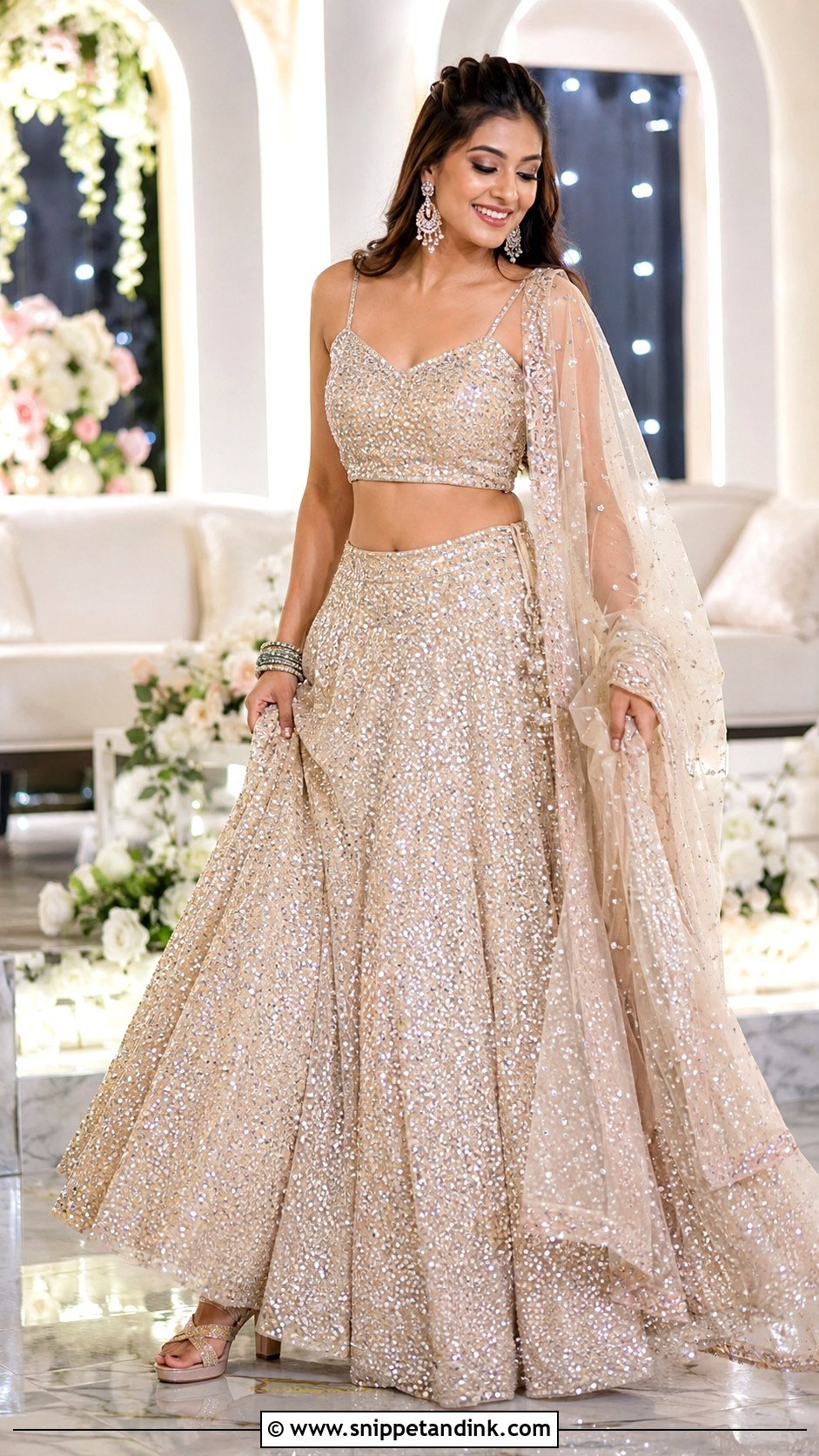 Sequin Lehenga Sangeet Outfit - Snippet and Ink - 25 Bridal Sangeet Outfits