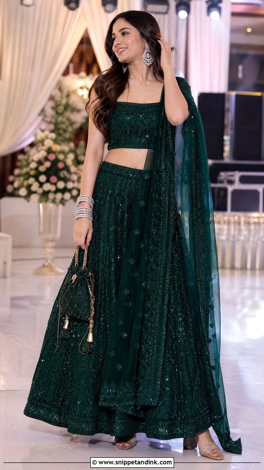 Sequin Lehenga Sangeet Outfit - Snippet and Ink - 20 Sangeet Outfit for Sisters Wedding Ideas