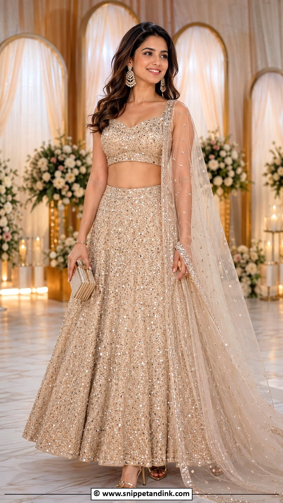 Sequin Lehenga Sangeet Outfit - Snippet and Ink - 30 Sangeet Outfits for Women