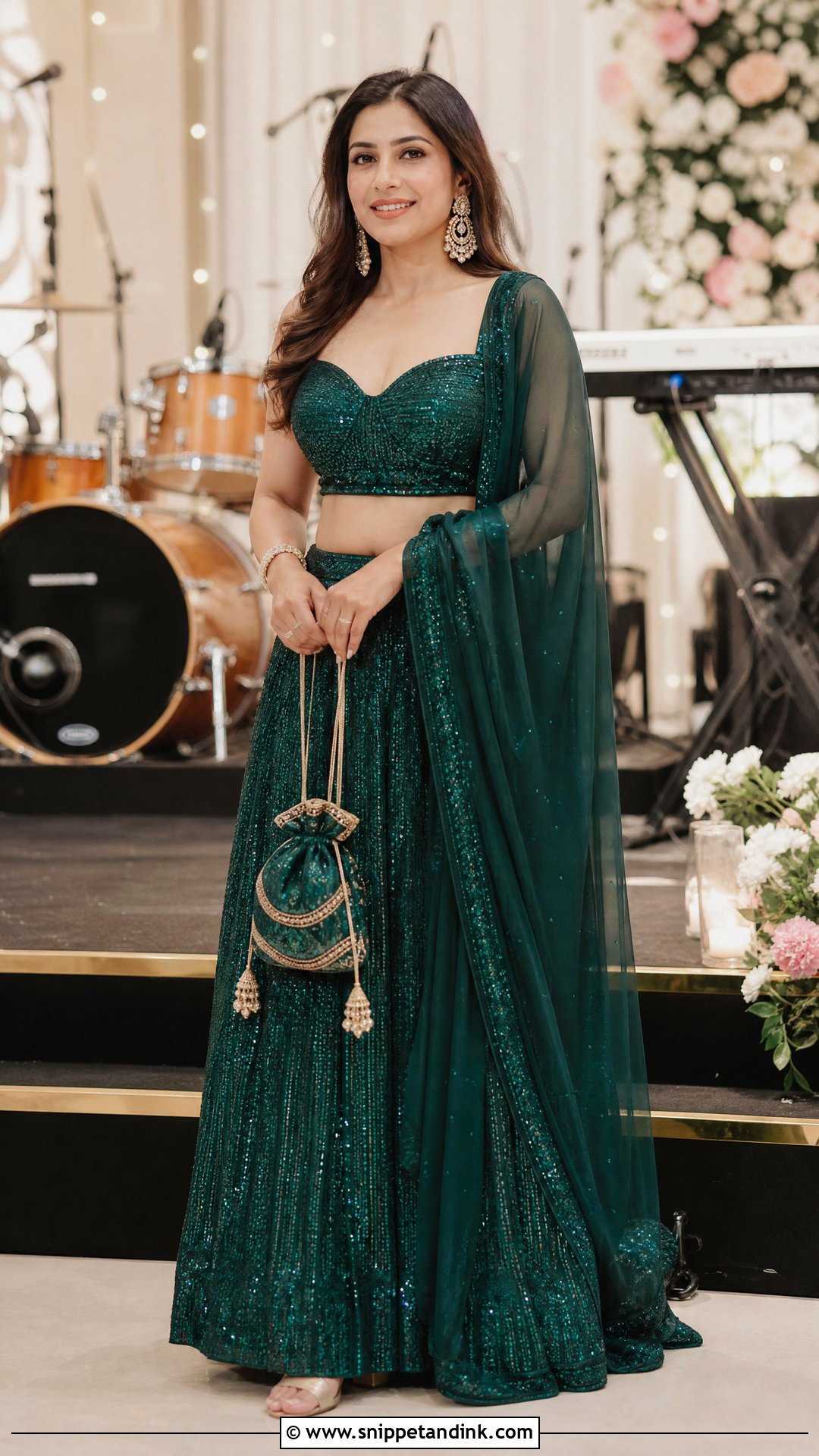 Sequin Lehenga for Sangeet - Snippet and Ink - 20 Outfits for Sangeet Indian Weddings