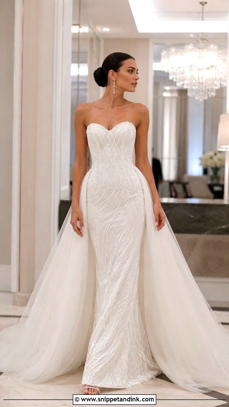 Sequin Mermaid Wedding Dress - Snippet and Ink - 20 Shiny Wedding Dress Ideas