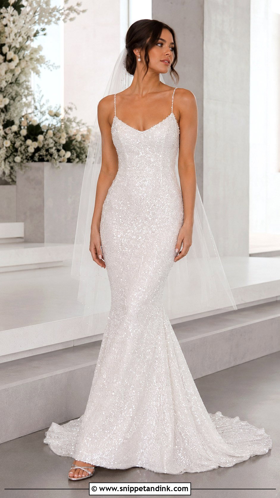 Sequin Mermaid Wedding Dress - Snippet and Ink - 20 Glitter Sparkle Wedding Dress Ideas