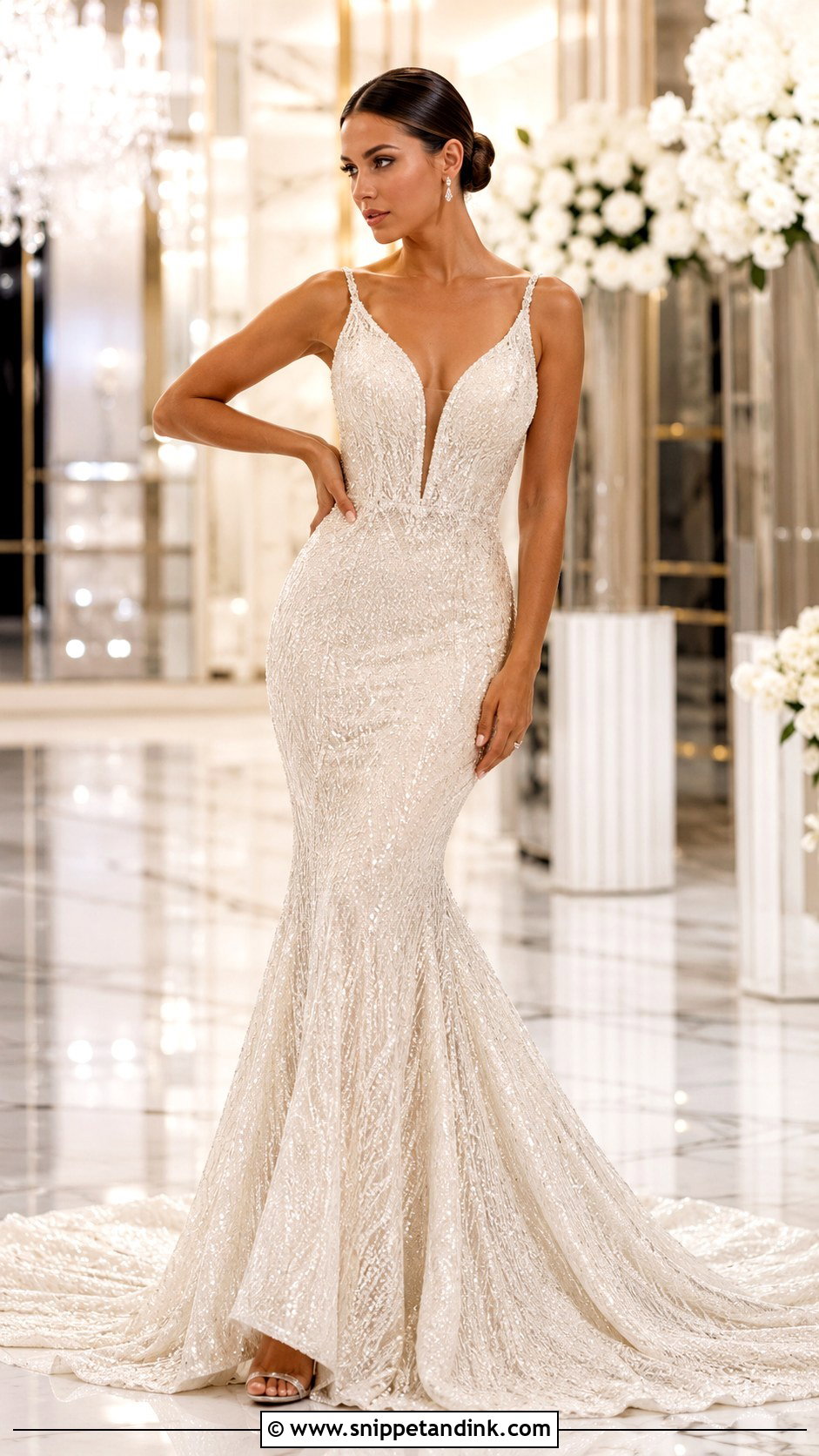 Sequin Mermaid Wedding Dress With Train - Snippet and Ink - 25 Mermaid Wedding Dress with Train Ideas