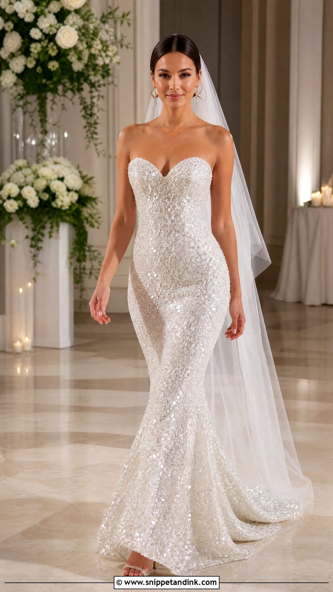 Sequin Mermaid Wedding Dress - Snippet and Ink - 25 Glittery Wedding Dresses