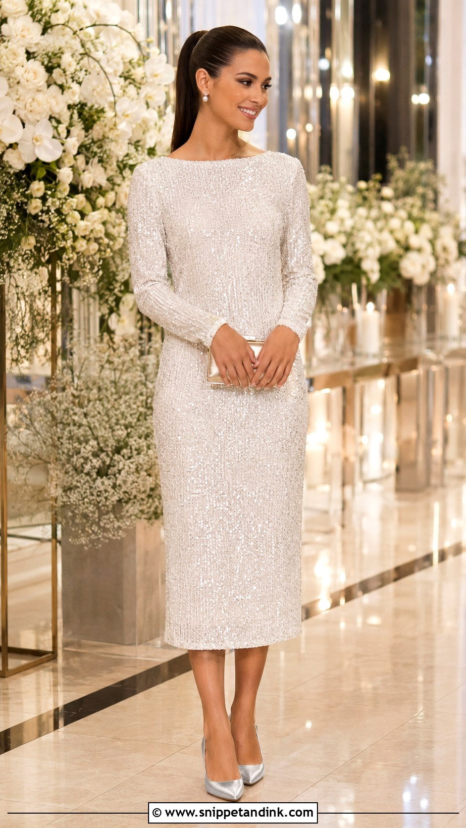 Sequin Midi Bride Dress - Snippet and Ink - 20 Midi Bride Dress Ideas