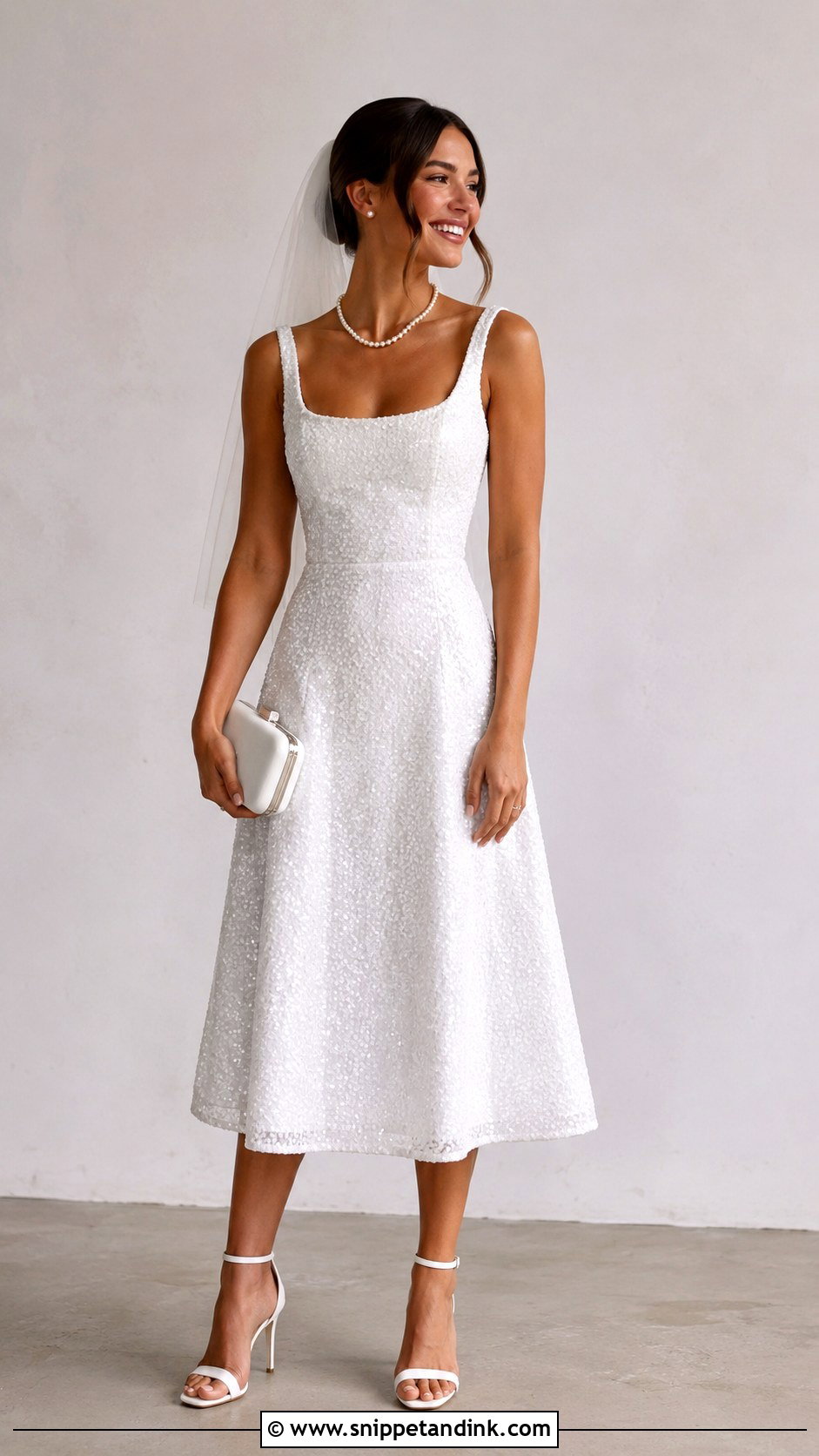 Sequin Midi Wedding Dress - Snippet and Ink - 25 Sequin Wedding Dress Ideas