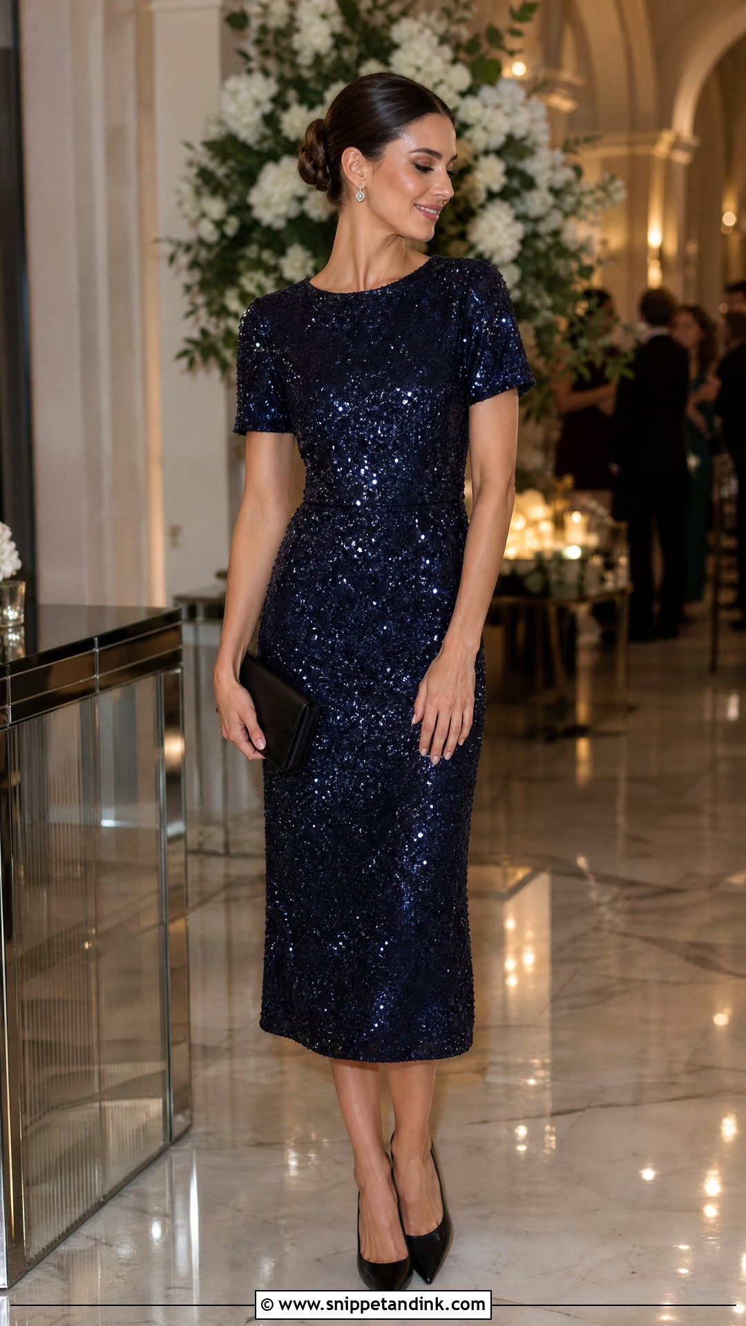 Sequin Midi Wedding Guest Dress - Snippet and Ink - 20 Party Dresses for Women Wedding