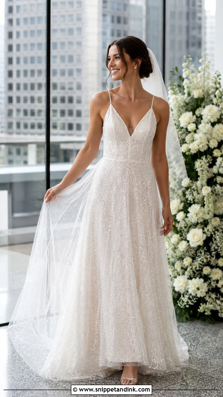 Sequin Net Wedding Dress - Snippet and Ink - 20 Net Wedding Dress Ideas