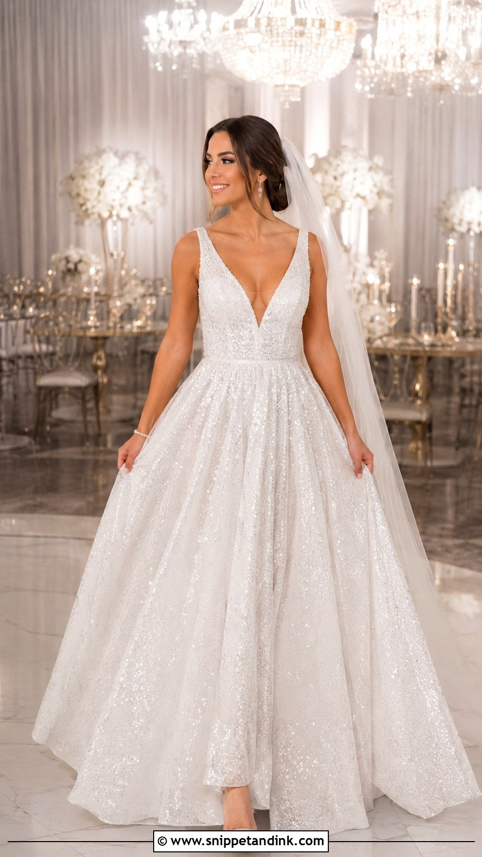 Sequin Princess Wedding Dress - Snippet and Ink - 30 Princess Wedding Dresses Sparkle