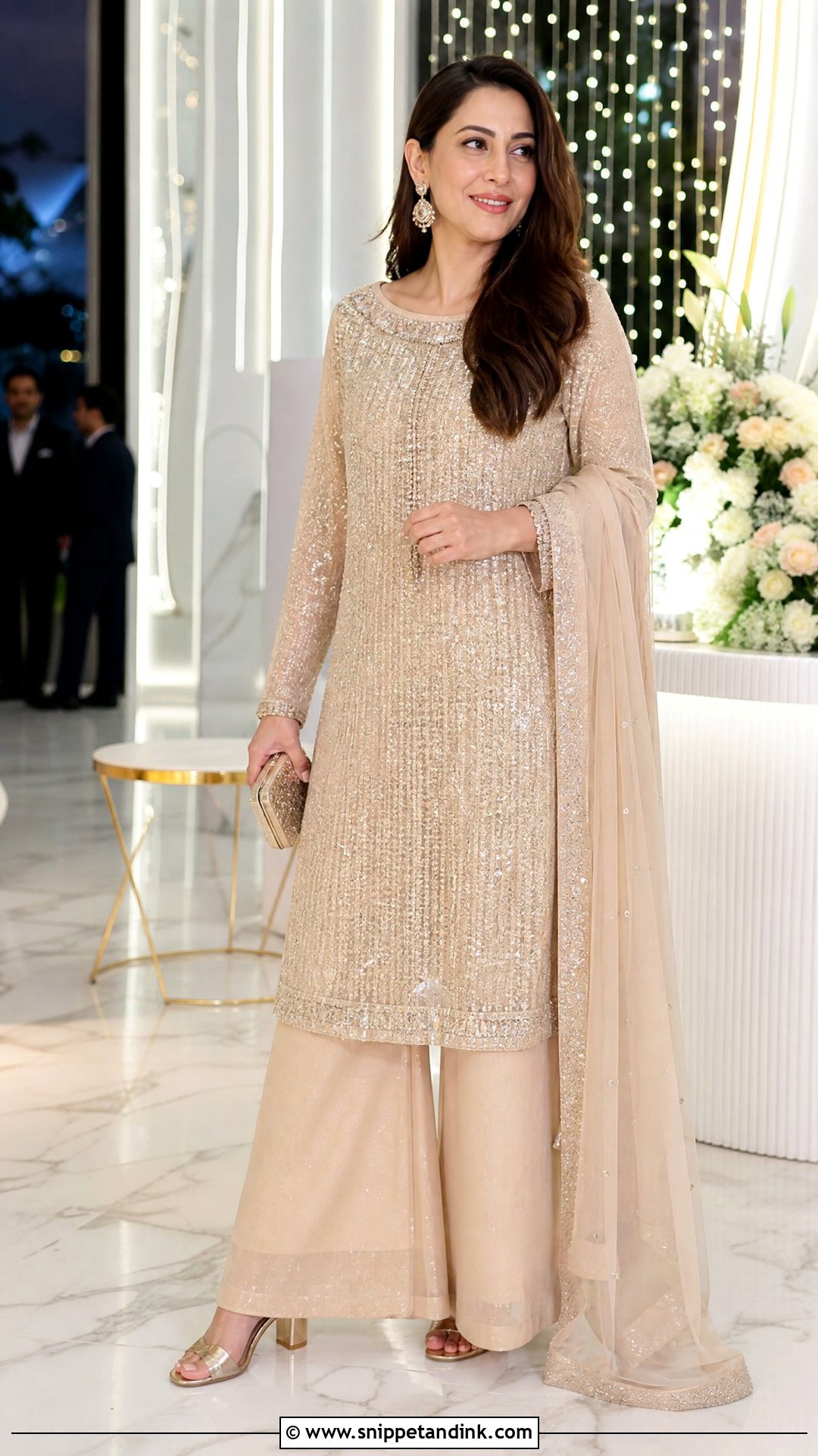 Sequin Punjabi Palazzo Suit - Snippet and Ink - 20 Punjabi Wedding Suit Party Wear Ideas