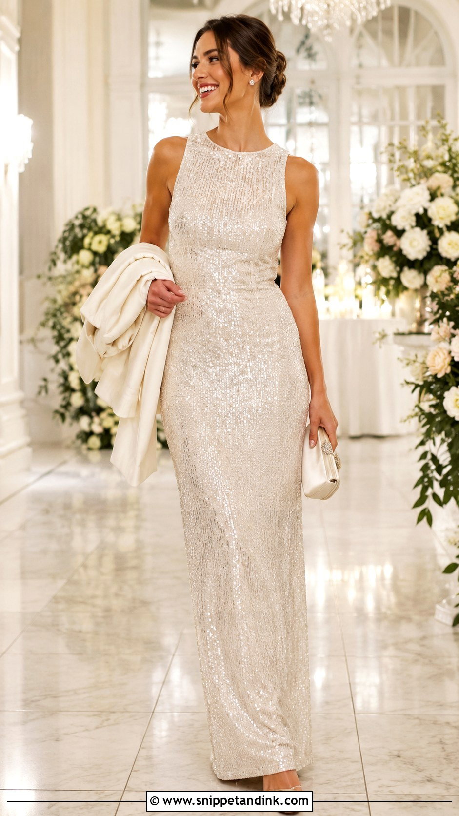 Sequin Reception Bridal Maxi Dress - Snippet and Ink - 20 Bridal Maxi Dress Ideas