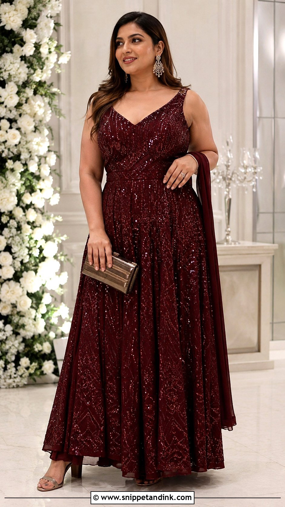 Sequin Reception Gown Outfit - Snippet and Ink - 20 Indian Marriage Outfits for Women