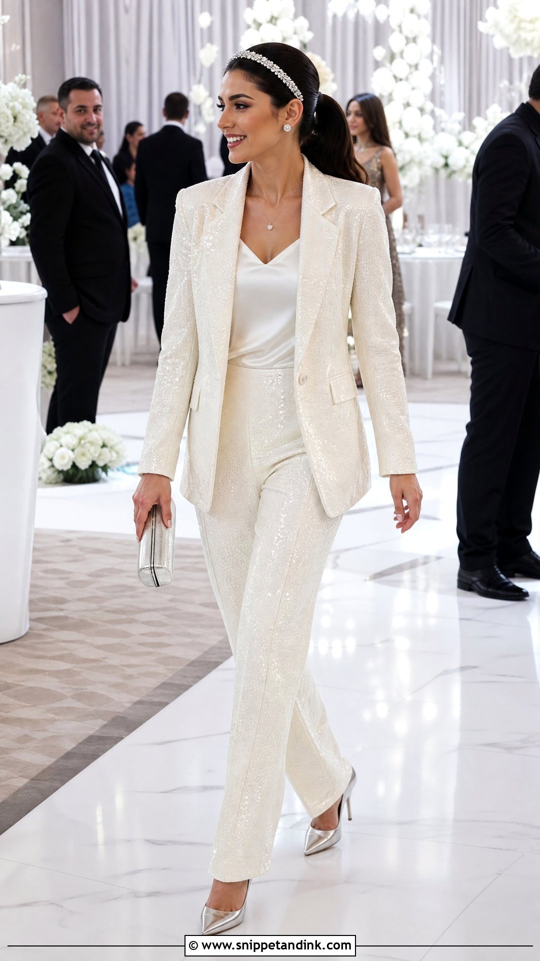 Sequin Reception Wedding Suit - Snippet and Ink - 20 Wedding Suit for Bride Ideas