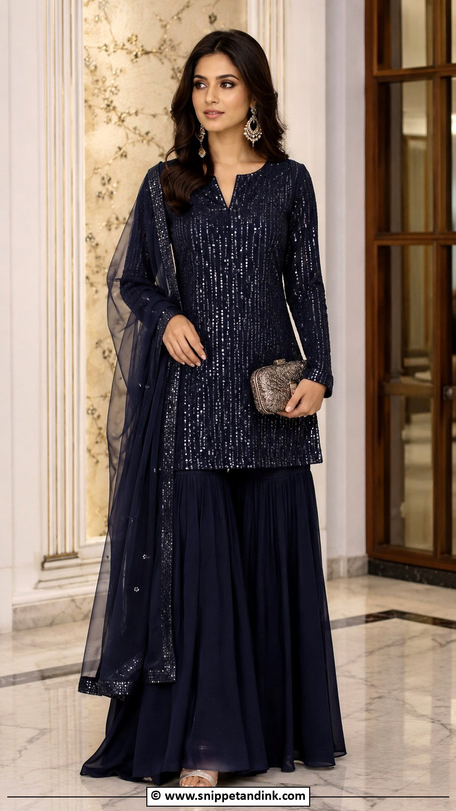 Sequin Sarara Dress For Cocktail - Snippet and Ink - 30 Sarara Dress Indian Weddings Ideas