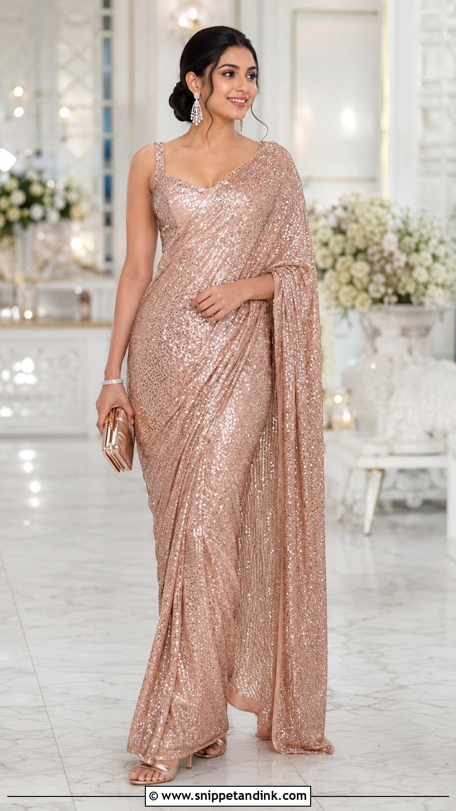 Sequin Saree For Bride Sister - Snippet and Ink - 30 Dress for Bride Sister Ideas